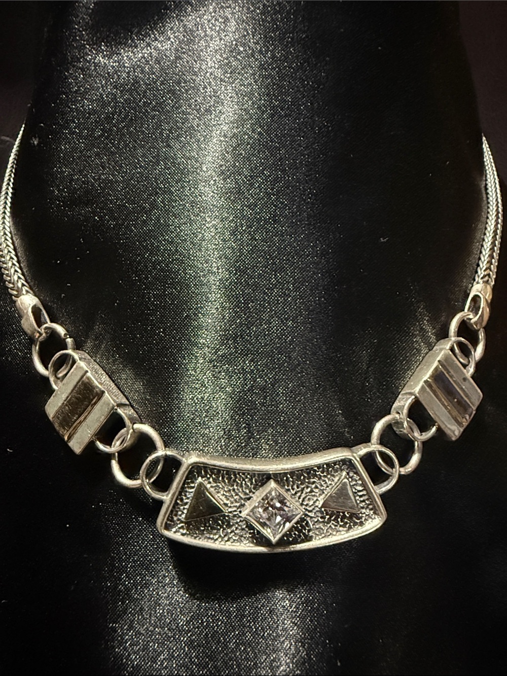 Vintage Sterling Silver 14k Gold Mixed Metal Necklace.